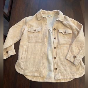 MADEWELL oat color linen waffle shacket